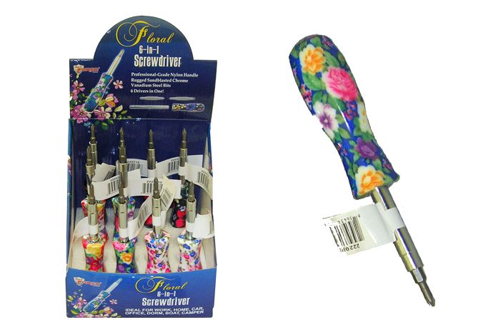 16 Pieces of 6 In 1 Floral Screwdriver