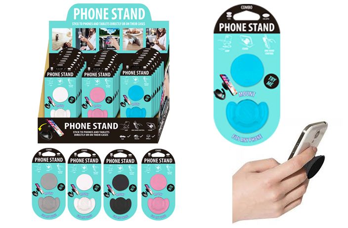 72 Wholesale Collapsible Phone Grip Assorted Color
