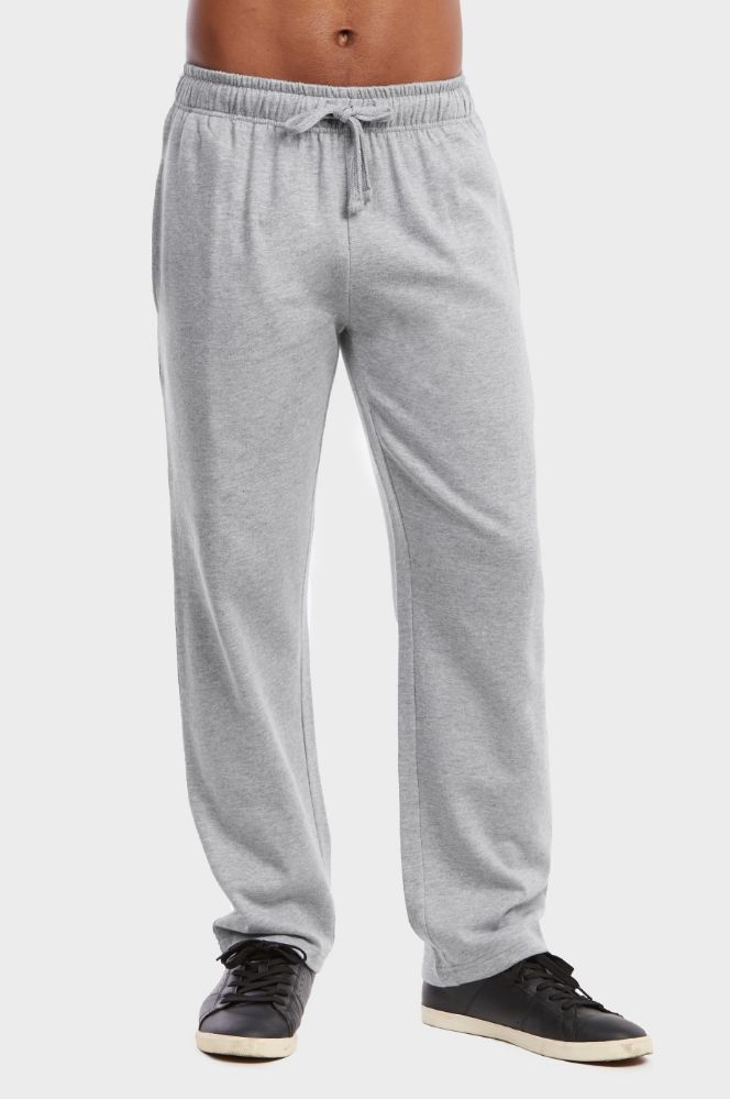 36 Wholesale Men s Lightweight Fleece Sweatpants In Heather Grey