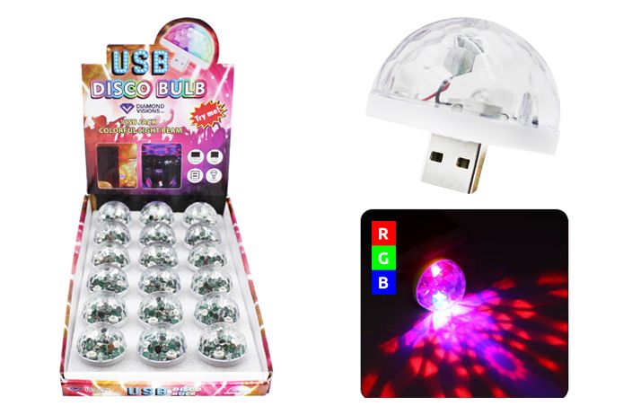 36 Pieces Usb Disco Bulb 3 Leds Sound Activated - LED Party Supplies