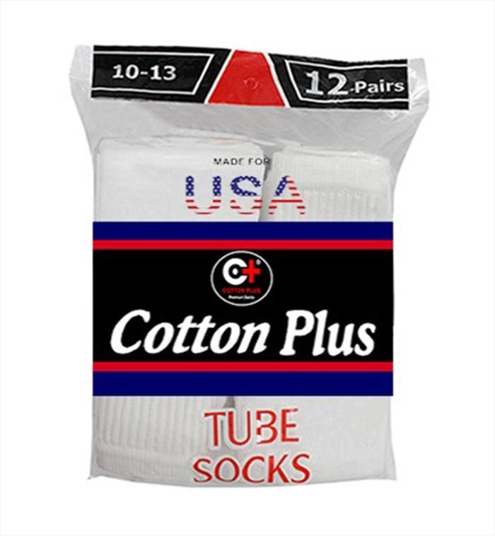 5040 Wholesale Men's Long White Tube Socks, Size 10-13