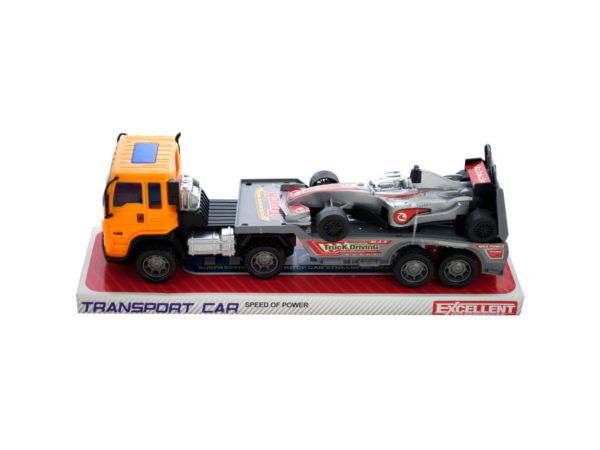 12 Wholesale Friction Powered Trailer Truck With Race Car
