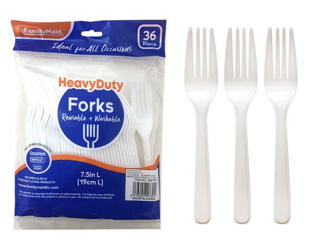 48 Pieces of Fork 36 Piece Bag White