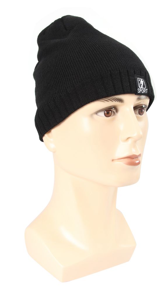 36 Pieces of Adults Black Beanie Hat With Fur Lined