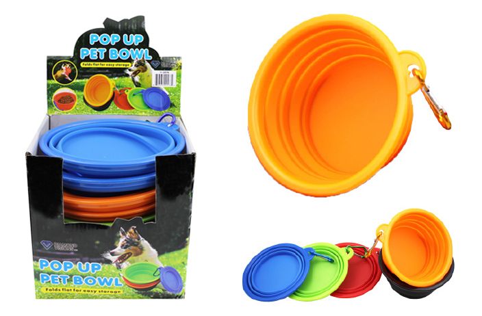 48 Pieces of Pop Up Silicone Pet Bowl