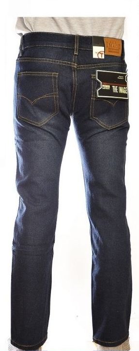 24 Wholesale Men's Trendy Fashion Jeans Size Scale 30-38 Color Dark Blue
