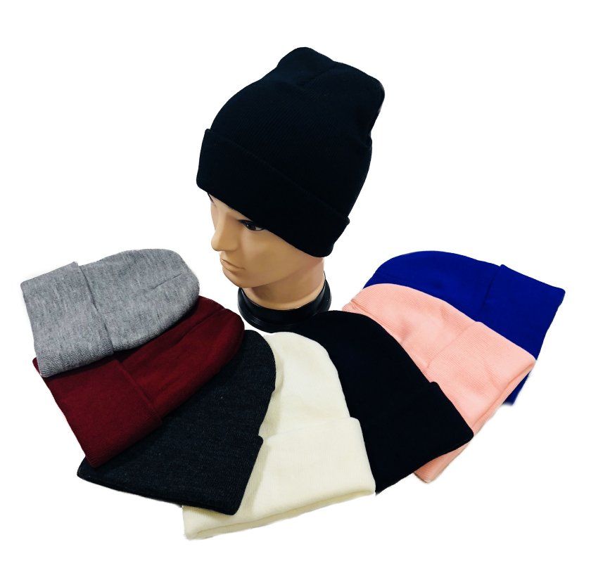 48 Wholesale Cuffed Knitted Beanie Hat - WSD