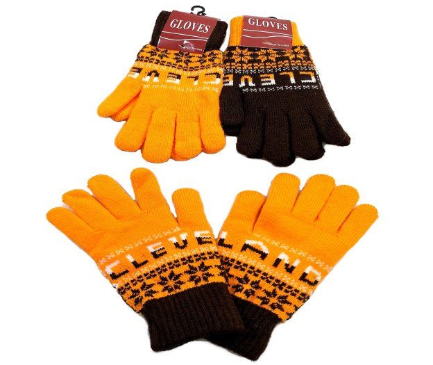48 Wholesale Cleveland Knitted Glove In Small