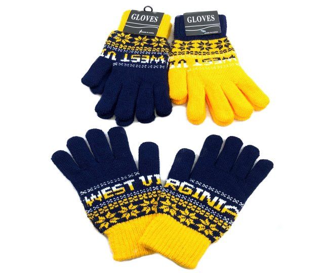 24 Wholesale West Virginia Knitted Glove In Large