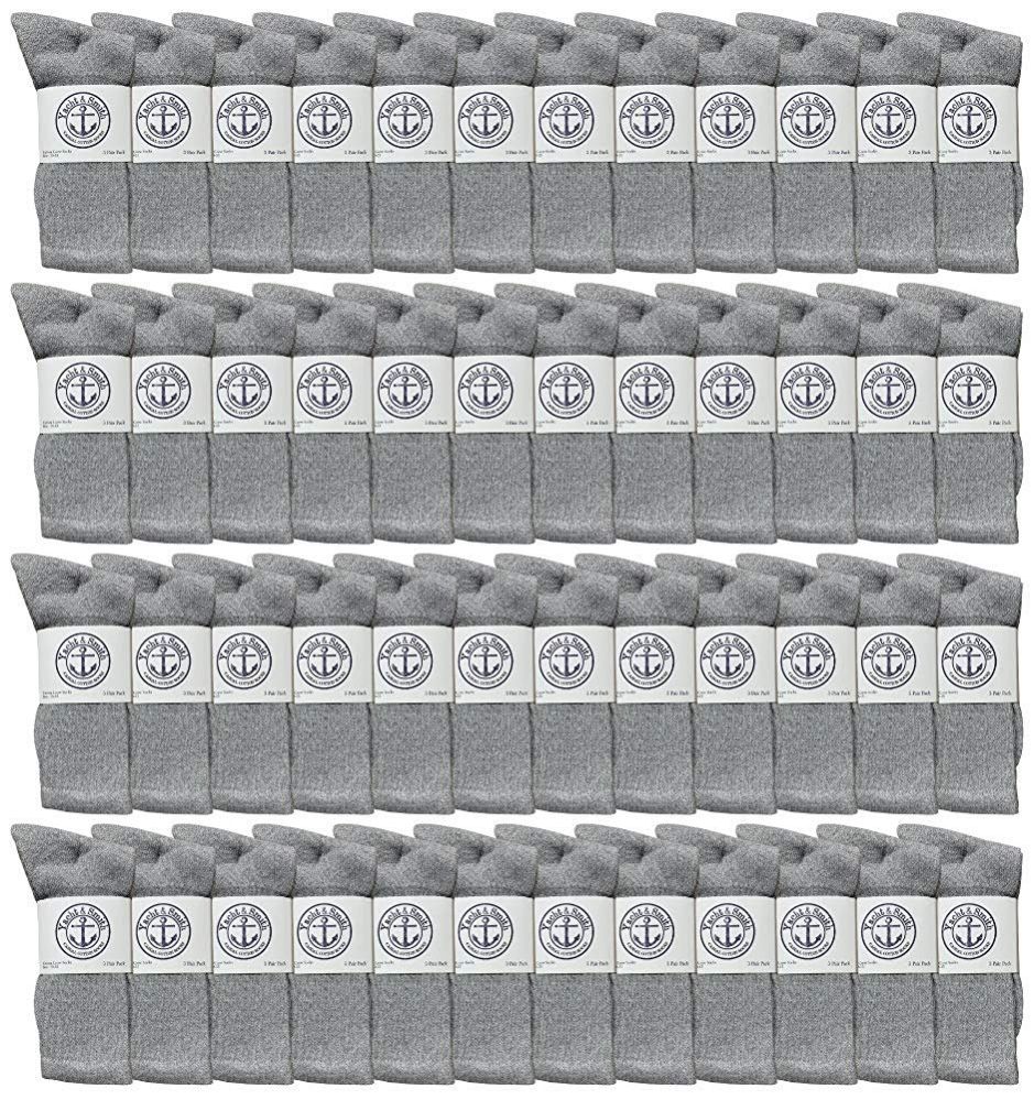 48 of Yacht & Smith Mens Wholesale Bulk Cotton Socks, Athletic Sport Socks Shoe Size 8-12 (gray, 48)