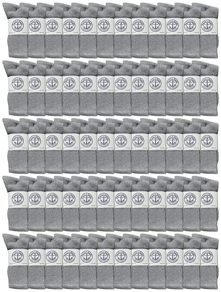 60 of Yacht & Smith Mens Wholesale Bulk Cotton Socks, Athletic Sport Socks Shoe Size 8-12 (gray, 60)