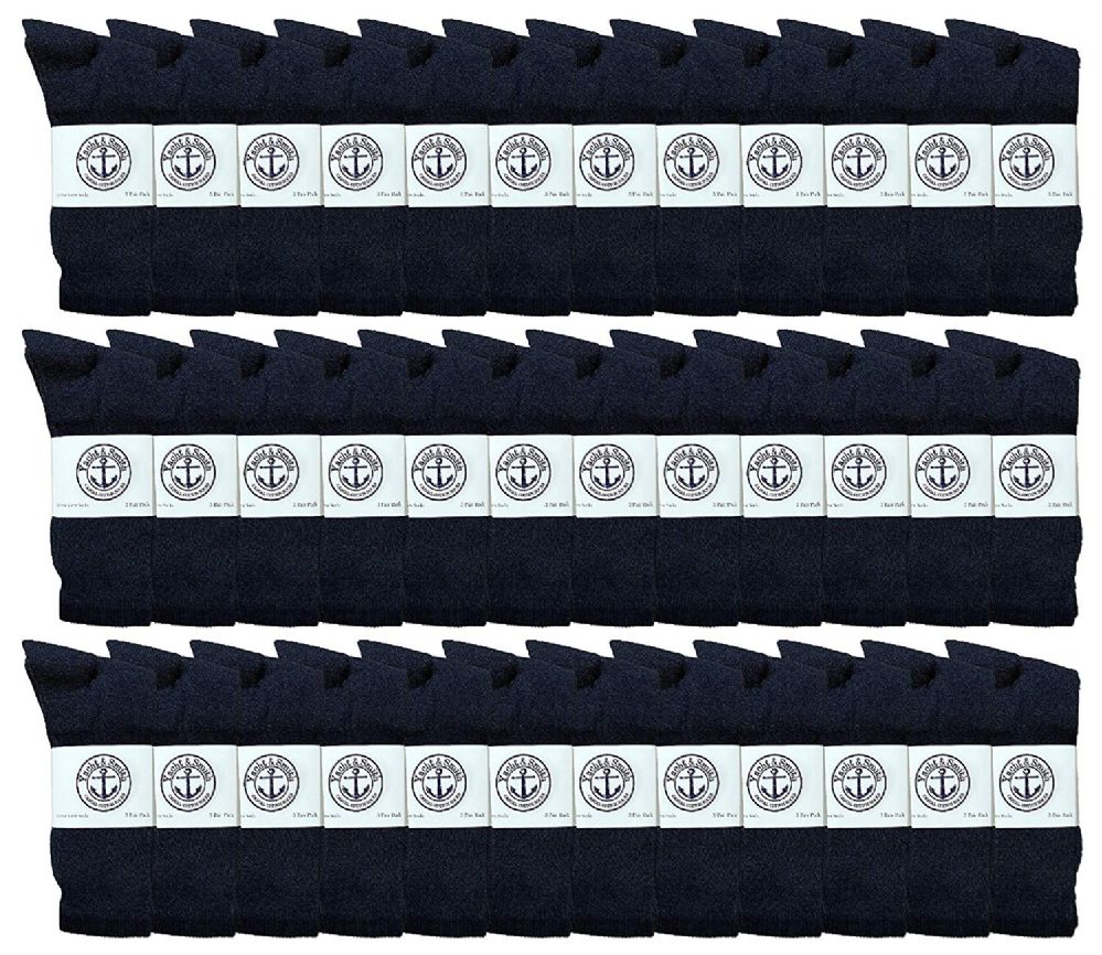 36 of Yacht & Smith Men's Cotton Terry Cushion Athletic Navy Crew Socks