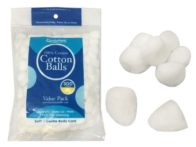 96 pieces of 300 Piece Cotton Balls Recloseable Bag