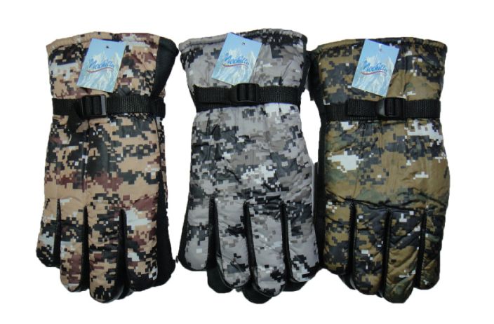 12 Wholesale Digital Camo Ski Gloves Xtra Larage