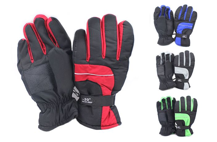 24 Pairs Mens Nylon Ski Gloves - Ski Gloves