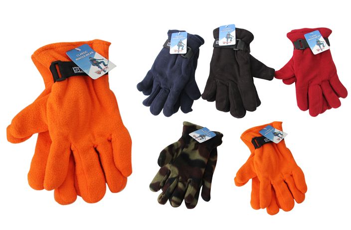 48 Wholesale Mens Polar Fleece Gloves
