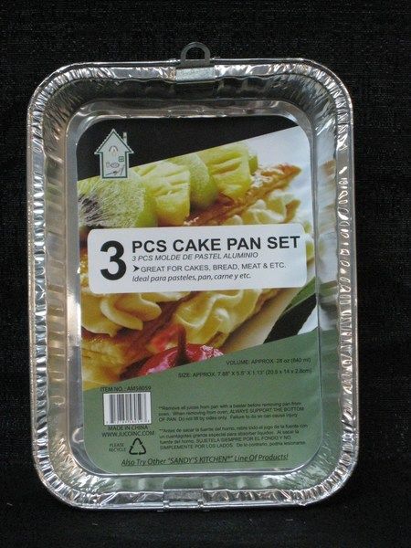 36 Wholesale Aluminum Container Rectangle Tray 3 Piece