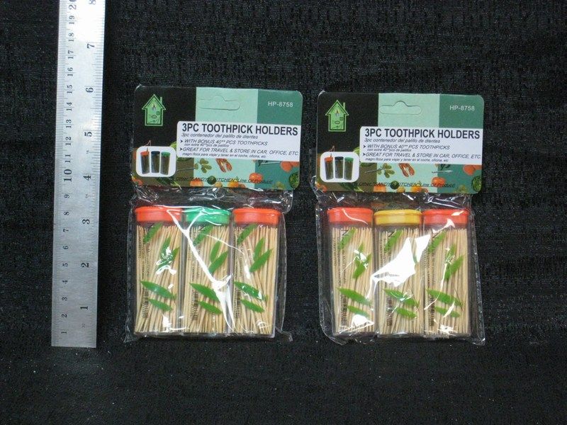 72 Wholesale 3 Pack Toothpick Holder Travel Set
