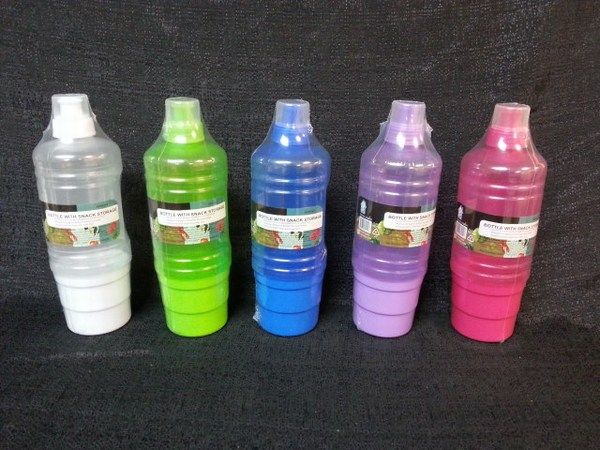 24 Wholesale Plastic Water Bottle With Snack Container