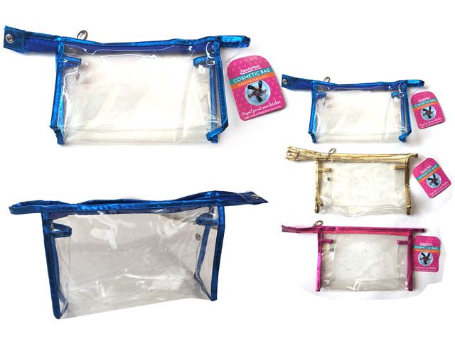 144 Wholesale Cosmetic Bag Clear