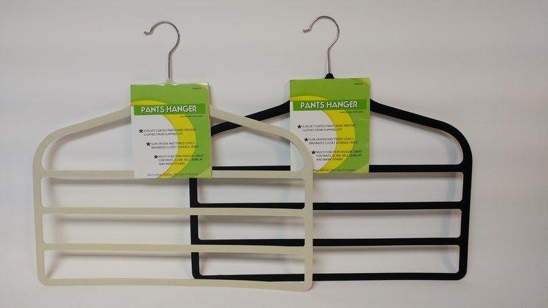 24 Pieces of Plastic 4 Tier Pant Hanger Black And Ivy