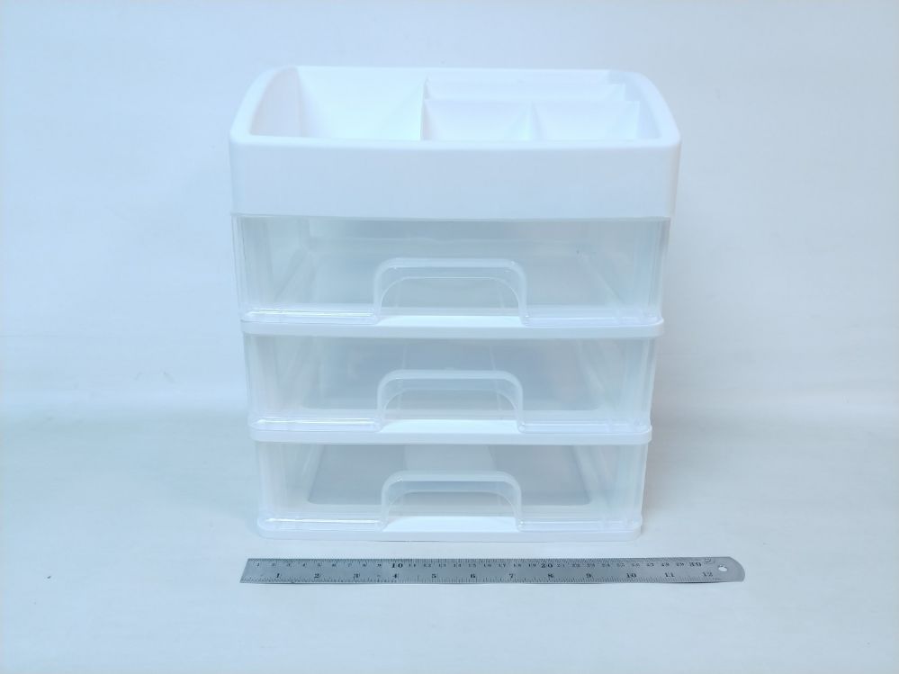 Faxco 2Pack Plastic Storage Organizer Box Set with 1Sheet Craft Label Sticker 