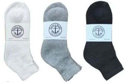 360 Bulk Yacht & Smith Kid's Cotton Mid Ankle Socks Set Assorted Colors Black, White Gray Size 6-8