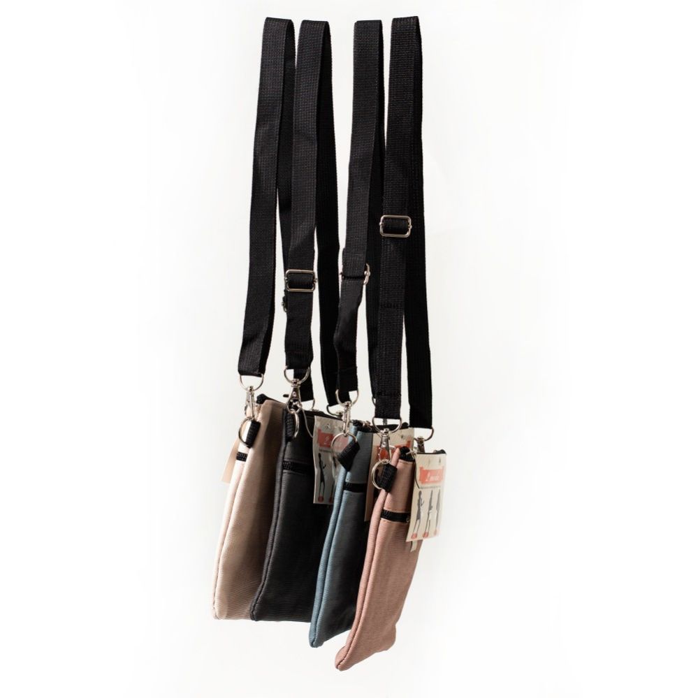 Wholesale Lots of Bulk Case of 24 Crossbody Purse Shoulder Bag with 2 Zippered Pockets in Assorted Colors 