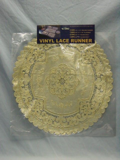 144 Pieces of Table Round Runner Beige Gold