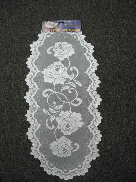 432 Pieces of White Oval Lace Table Runner