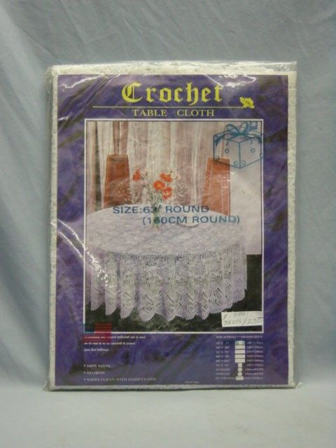 36 Wholesale Vinyl Crochet Round Tablecloth