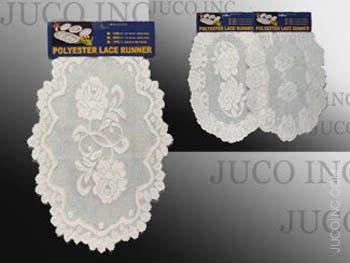 36 Pieces of Table Mat Round White Polyester Lace