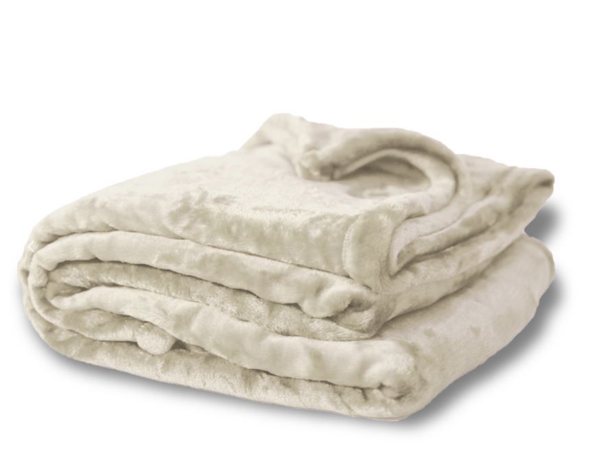 10 Pieces Oversized Mink Touch BlanketS- Cream Color - Blankets & Bedding