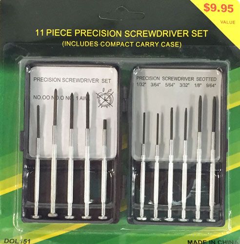 48 Pieces of 11 Piece Precision Screw Driver Set With Carrying Case