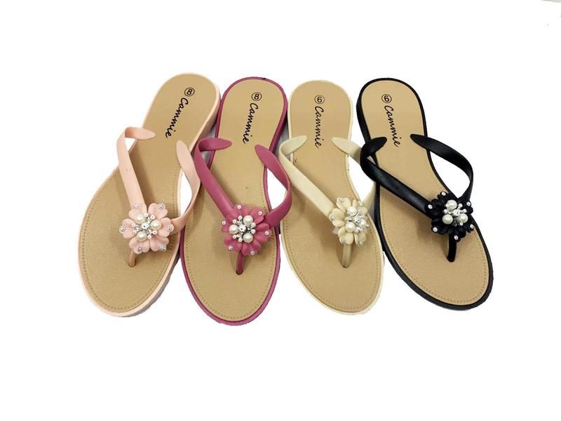 36 Pairs Women Flip Flops With Glittering Flower Women's Flip Flops