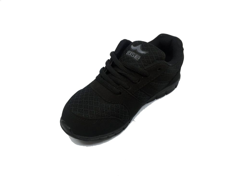 12 Wholesale Riser Breathable Sneakers For Kids In Black
