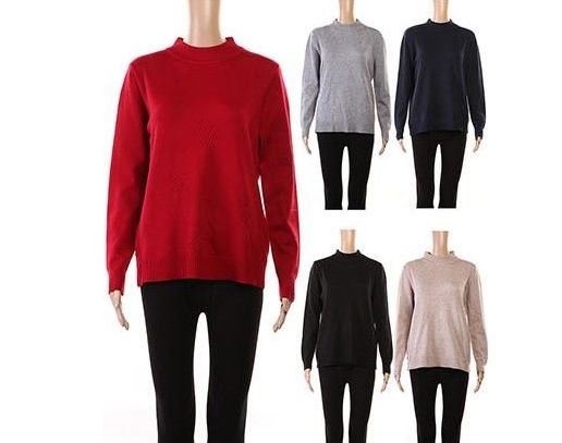 24 Wholesale Womens Long Sleeve Soft Pullover Knit Sweater - at -  wholesalesockdeals.com