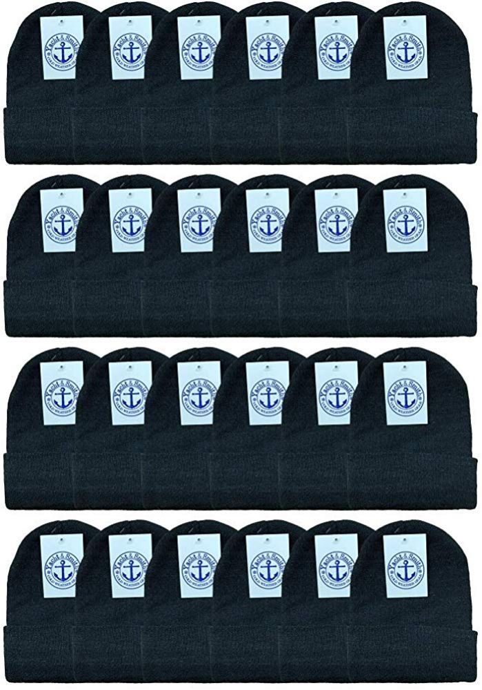 24 of Yacht & Smith Unisex Winter Warm Beanie Hats In Solid Black