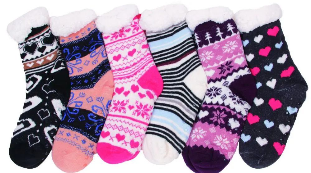 180 Pairs of Women's Assorted Design Fuzzy Sock