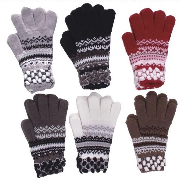 120 Wholesale Women's Striped Winter Glove