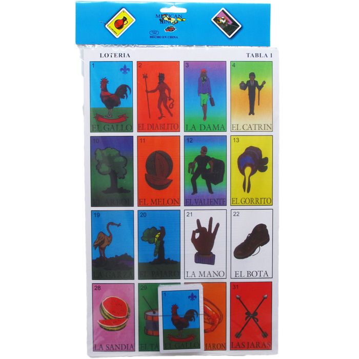24 Pieces of Carboards Mexican Bingo Play Set In Pegable