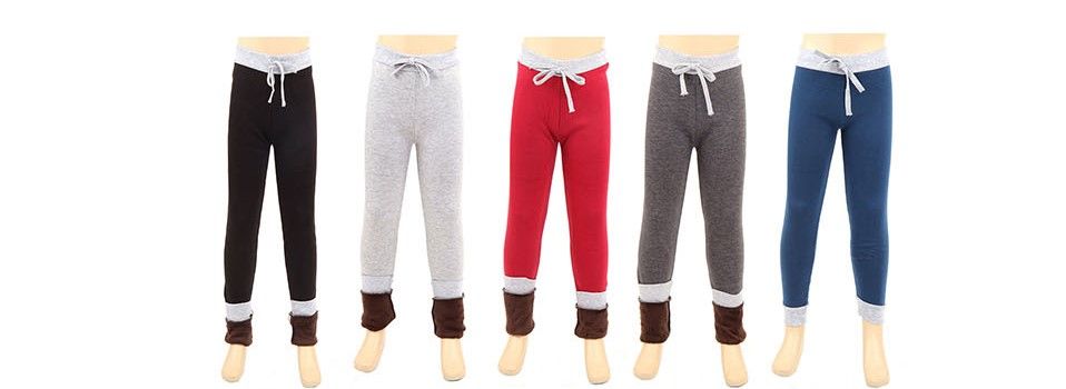 72 Wholesale Children's Sweatpants Fur Lined Assorted Colors