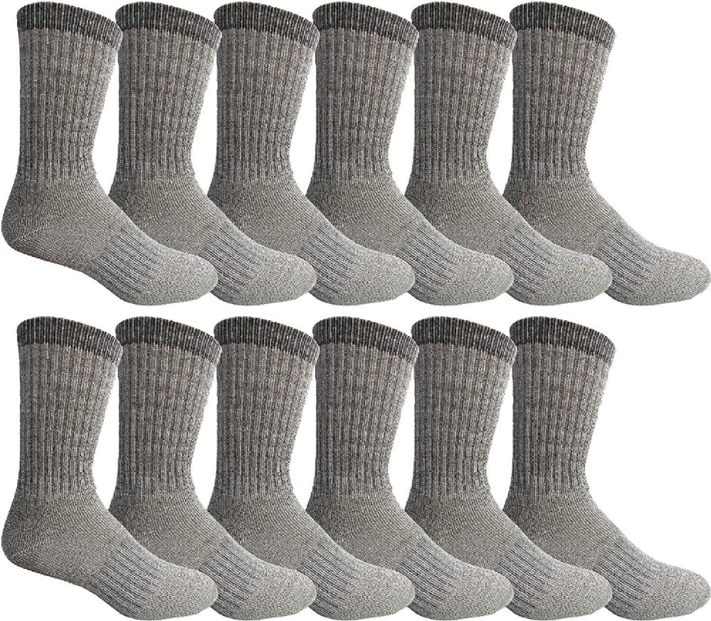 12 of Yacht & Smith Wholesale Bulk Merino Wool Thermal Boot Socks (mens/assorted, 12)