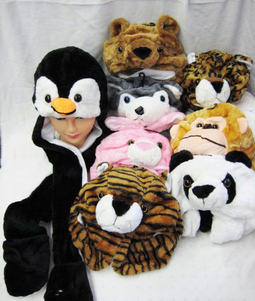 36 Wholesale Kids Teens Novelty Assorted Animal Plush Hat With Mittens Scarf Winter Rave Cosplay Party Snowboarding Hat
