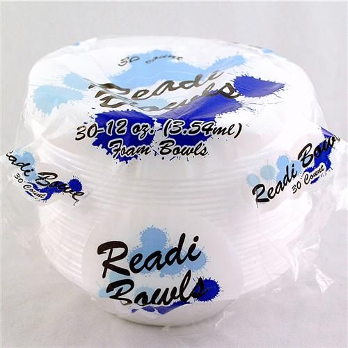 18 Pieces of Readi White Foam Bowls 12 Ounce