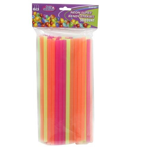 24 Pieces of 50 Piece Neon Super Straws