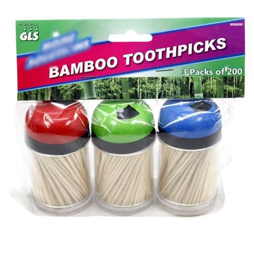 24 Pieces of Glselect Home Solutions Wooden Toothpicks With 3 Dispensers