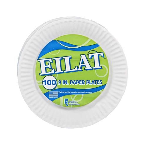 12 Pieces of 100 Count White Paper Plates 9 Inch By Eilat