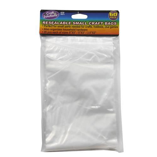 96 Pieces of 60 Piece Resealable Small Craft Bags