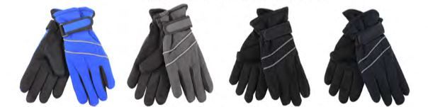 72 Pieces Boys Water Resistant Fleece Lined Ski Glove - Ski Gloves